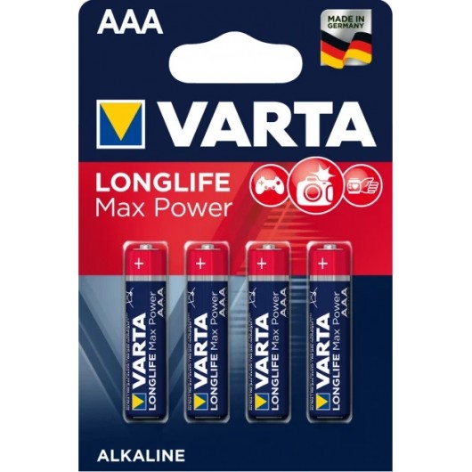 Батар. Varta Max T./Longlife Max Power AAA BLI 4 Alkaline(4703), блистер