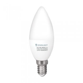 Лампа свеча светодиодная Enerlight C37 9Вт 3000К Е14
